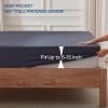 image2 Pack Waterproof Mattress Protector Twin Size Mattress Pad Noiseless with Deep Pocket Fitted for 6quot15quot Breathable DirtProof Single Bed Mattress Cover for Bedroom Dorm Room GrayNavy Blue