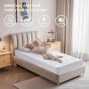 image2 Pack Waterproof Mattress Protector Twin Size Mattress Pad Noiseless with Deep Pocket Fitted for 6quot15quot Breathable DirtProof Single Bed Mattress Cover for Bedroom Dorm Room GrayWhite