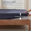 image2 Pack Waterproof Mattress Protector Twin Size Mattress Pad with Deep Pocket 6quot15quot Depth Soft Breathable DirtProof Single Bed Mattress Cover for Bedroom Dorm Room GrayNavy Blue