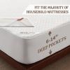 imageBEDLORE King Mattress Protector Waterproof Noiseless Mattress Cover with Deep Pocket for 618 inches Mattress Soft Breathable Mattress Pad Machine Washable Dark GrayWhite