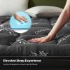 imageBEDLORE Queen Mattress Topper4 Inch Dual Layer 2quot Gel Memory Foam  2quot Plush Pillow Top Mattress Pad Cover Pressure Relief ampamp Back Pain Support Fluffy ampamp Breathable MediumFirmDark GrayGray