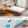 imageBEDLORE Twin Size Mattress Protector Waterproof Mattress Pad Fitted 615 Inch Deep Pocket 3D Air Fabric Soft Double Bed Mattress Cover Noiseless Washable for Bedroom Hotel GrayWhite