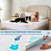 imageBEDLORE Twin Size Mattress Protector Waterproof Mattress Pad Fitted 615 Inch Deep Pocket 3D Air Fabric Soft Double Bed Mattress Cover Noiseless Washable for Bedroom Hotel GrayWhite