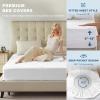 imageBEDLORE Twin Size Mattress Protector Waterproof Mattress Pad Fitted 615 Inch Deep Pocket 3D Air Fabric Soft Double Bed Mattress Cover Noiseless Washable for Bedroom Hotel GrayWhite