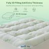 imageBEDLORE Twin XL Mattress Topper Viscose Derived from Bamboo Thick Pillow Top Mattress Pad with Deep Pockets for 615 inches Mattress Soft Mattress Topper College Dorm Size for Back PainDark GrayGreen