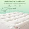 imageBEDLORE Twin XL Mattress Topper Viscose Derived from Bamboo Thick Pillow Top Mattress Pad with Deep Pockets for 615 inches Mattress Soft Mattress Topper College Dorm Size for Back PainDark GrayWhite