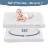 imageBEDLORE Waterproof Mattress Protector Crib 2 Pack Soft Mattress Pad Noiseless Machine Washable Mattress Cover Ultimate Protection for Your Babys Crib Toddler Bed 52x28Whiteleaves