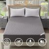 imageBEDLORE Waterproof Mattress Protector Twin Size Noiseless Mattress Pad with Deep Pocket 6quot15quot Depth Soft Breathable Bed Mattress Cover Washable for Home Bedroom Hotel Navy BlueGray