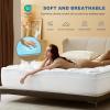 imageBedlore 4Inch California King Mattress Topper for Back Pain  Dual Layer Medium Support 2quot Gel Memory Foam  2quot Cooling Fluffy Pillow Top Pad Breathable ampamp Pressure Relief GrayWhite