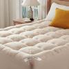 imageBEDLORE Twin XL Mattress Topper Viscose Derived from Bamboo Thick Pillow Top Mattress Pad with Deep Pockets for 615 inches Mattress Soft Mattress Topper College Dorm Size for Back PainDark GrayBeige