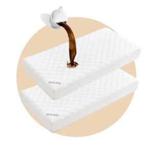 imageBEDLORE Waterproof Mattress Protector Crib 2 Pack Soft Mattress Pad Noiseless Machine Washable Mattress Cover Ultimate Protection for Your Babys Crib Toddler Bed 52x28White