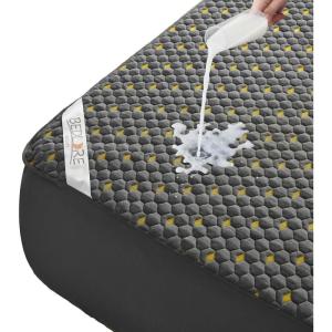 imageWaterproof Mattress Protector Queen Size Mattress Pad Fitted 6quot18quot Deep Pocket 3D Air Fabric Breathable Bed Mattress Cover Noiseless Washable for Home Bedroom HotelGray