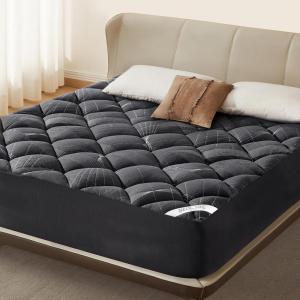imageBEDLORE King Mattress Topper Viscose Made from Bamboo Soft Pillow Top Mattress Pad Thick Mattress Cover for Back Pain Relief with 618 inches Deep PocketGray