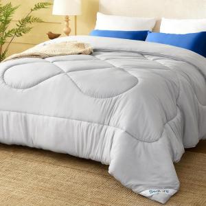 imageBEDLORE Comforters Twin Size Duvet Insert All Season Down Alternative Twin Comforter UltraSoft Quilted Bed Comforter with Corner Tabs Machine Washable Grey 8868 InchesGrey
