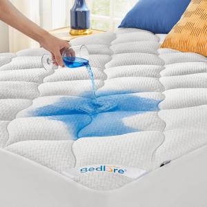 imageBEDLORE Waterproof Queen Mattress Pad Quilted Fitted Mattress Topper with Deep Pocket 618 Breathable amp Noiseless Mattress Protector Bed Cover Padded Machine WashableWhite