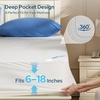 image:imageBEDLORE Queen Size Mattress Protector Waterproof Noiseless Mattress Cover with Stretchable Pockets for 615 inches Mattress Soft Breathable Mattress Pad for College Dorm BeigeWhite