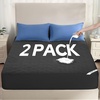 image:imageBEDLORE 2 Pack Waterproof Mattress Protector Queen Size Mattress Pad with Deep Pocket 618 Depth Soft Breathable Bed Mattress Cover for Home Bedroom Hotel Light GrayBlack