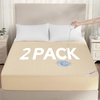 image:imageBEDLORE 2 Pack Waterproof Mattress Protector Queen Size Mattress Pad with Deep Pocket 618 Depth Soft Breathable Bed Mattress Cover for Home Bedroom Hotel Light GrayBeige