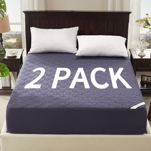 image:imageBEDLORE 2 Pack Waterproof Mattress Protector Queen Size Mattress Pad with Deep Pocket 618 Depth Soft Breathable Bed Mattress Cover for Home Bedroom Hotel Light GrayNavy Blue