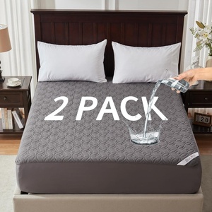 image:imageBEDLORE 2 Pack Waterproof Mattress Protector Queen Size Mattress Pad with Deep Pocket 618 Depth Soft Breathable Bed Mattress Cover for Home Bedroom Hotel Light GrayGrey