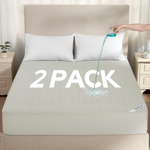 image:imageBEDLORE 2 Pack Waterproof Mattress Protector Queen Size Mattress Pad with Deep Pocket 618 Depth Soft Breathable Bed Mattress Cover for Home Bedroom Hotel Light GrayLight Gray