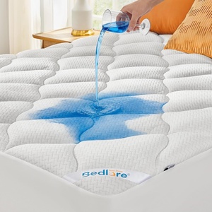 image:imageBEDLORE Waterproof Queen Mattress Pad Breathable Mattress Protector with 618 Inch Deep Pocket Quilted Fitted Mattress Topper Bed Cover Noiseless amp Machine WashableWhite