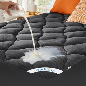 image:imageBEDLORE Waterproof Queen Mattress Pad Breathable Mattress Protector with 618 Inch Deep Pocket Quilted Fitted Mattress Topper Bed Cover Noiseless amp Machine WashableGray
