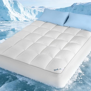 image:imageBedlore Queen Cooling Mattress Topper for Hot Sleepers Soft Fluffy Pillow Top Mattress Pad Breathable Noiseless for Back Pain Relief Washable Deep Pocket Fits 618 GreyWhite