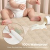 image:imageBEDLORE Baby Crib Mattress Protector 2Pack Waterproof Blue 52x28Beige