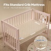 image:imageBEDLORE Baby Crib Mattress Protector 2Pack Waterproof Blue 52x28Beige