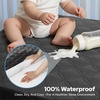 image:imageBEDLORE Baby Crib Mattress Protector 2Pack Waterproof Blue 52x28Gray
