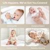 image:imageBEDLORE Baby Crib Mattress Protector 2Pack Waterproof Blue 52x28Grayleaves