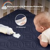 image:imageBEDLORE Baby Crib Mattress Protector 2Pack Waterproof Blue 52x28Navy Blue
