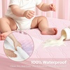 image:imageBEDLORE Baby Crib Mattress Protector 2Pack Waterproof Blue 52x28Pink