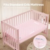 image:imageBEDLORE Baby Crib Mattress Protector 2Pack Waterproof Blue 52x28Pink