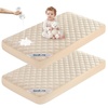image:imageBEDLORE Baby Crib Mattress Protector 2Pack Waterproof Blue 52x28Beige
