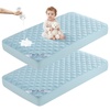 image:imageBEDLORE Baby Crib Mattress Protector 2Pack Waterproof Blue 52x28Blue