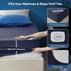 image:imageBEDLORE 2 Pack Waterproof Mattress Protector Twin Size Mattress Pad  Deep Pocket Fitted for 615 Soft Breathable DirtProof Single Bed Mattress Cover Washable for Bedroom Dorm RoomBeigeNavy Blue