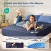 image:imageBEDLORE 2 Pack Waterproof Mattress Protector Twin Size Mattress Pad  Deep Pocket Fitted for 615 Soft Breathable DirtProof Single Bed Mattress Cover Washable for Bedroom Dorm RoomBeigeNavy Blue