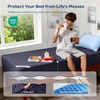 image:imageBEDLORE Waterproof Twin XL Mattress Protector Deep Pocket College Dorm  Soft Noiseless Breathable Bed Mattress Cover Pad Fits 615 Inch Deep Mattresses Ideal for Home Bedroom Hotel BeigeNavy Blue