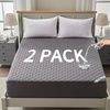 image:imageBEDLORE 2 Pack Waterproof Mattress Protector Twin Size Mattress Pad  Deep Pocket Fitted for 615 Soft Breathable DirtProof Single Bed Mattress Cover Washable for Bedroom Dorm RoomBeigeGray