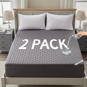 image:imageBEDLORE 2 Pack Waterproof Mattress Protector Twin Size Mattress Pad  Deep Pocket Fitted for 615 Soft Breathable DirtProof Single Bed Mattress Cover Washable for Bedroom Dorm RoomBeigeGray