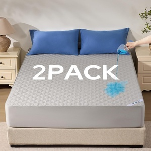 image:imageBEDLORE 2 Pack Waterproof Mattress Protector Twin Size Mattress Pad  Deep Pocket Fitted for 615 Soft Breathable DirtProof Single Bed Mattress Cover Washable for Bedroom Dorm RoomBeigeLight Gray
