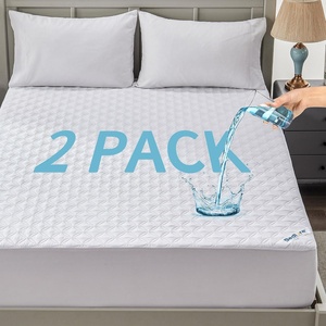 image:imageBEDLORE 2 Pack Waterproof Mattress Protector Twin Size Mattress Pad  Deep Pocket Fitted for 615 Soft Breathable DirtProof Single Bed Mattress Cover Washable for Bedroom Dorm RoomBeigeWhite