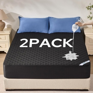 image:imageBEDLORE 2 Pack Waterproof Mattress Protector Twin Size Mattress Pad  Deep Pocket Fitted for 615 Soft Breathable DirtProof Single Bed Mattress Cover Washable for Bedroom Dorm RoomBeigeBlack
