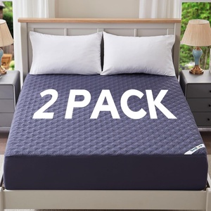 image:imageBEDLORE 2 Pack Waterproof Mattress Protector Twin Size Mattress Pad  Deep Pocket Fitted for 615 Soft Breathable DirtProof Single Bed Mattress Cover Washable for Bedroom Dorm RoomBeigeNavy Blue